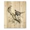 Designart - Vintage Birds In The Wild VIII - Traditional Print on Natural Pine Wood